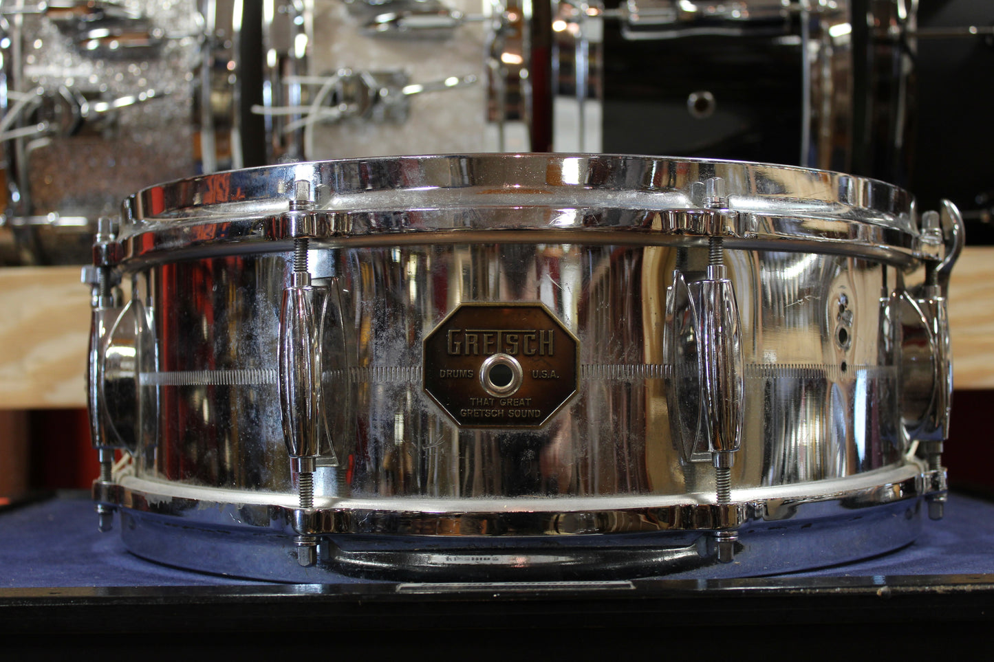 1970s Gretsch 5x14 4160 Chrome Over Brass Snare Drum
