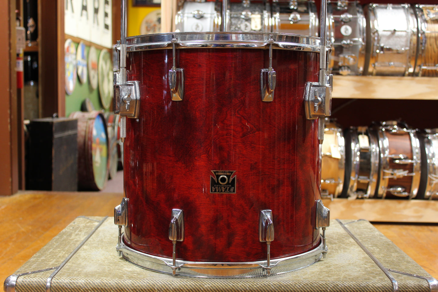 1980s Tama Superstar Outfit in Cherry Wine 16x22 11x12 12x13 16x16