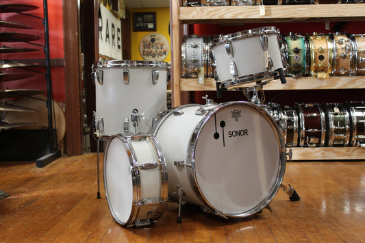 1970s Sonor Swinger Outfit in White 14x18 8x12 14x14 5x14