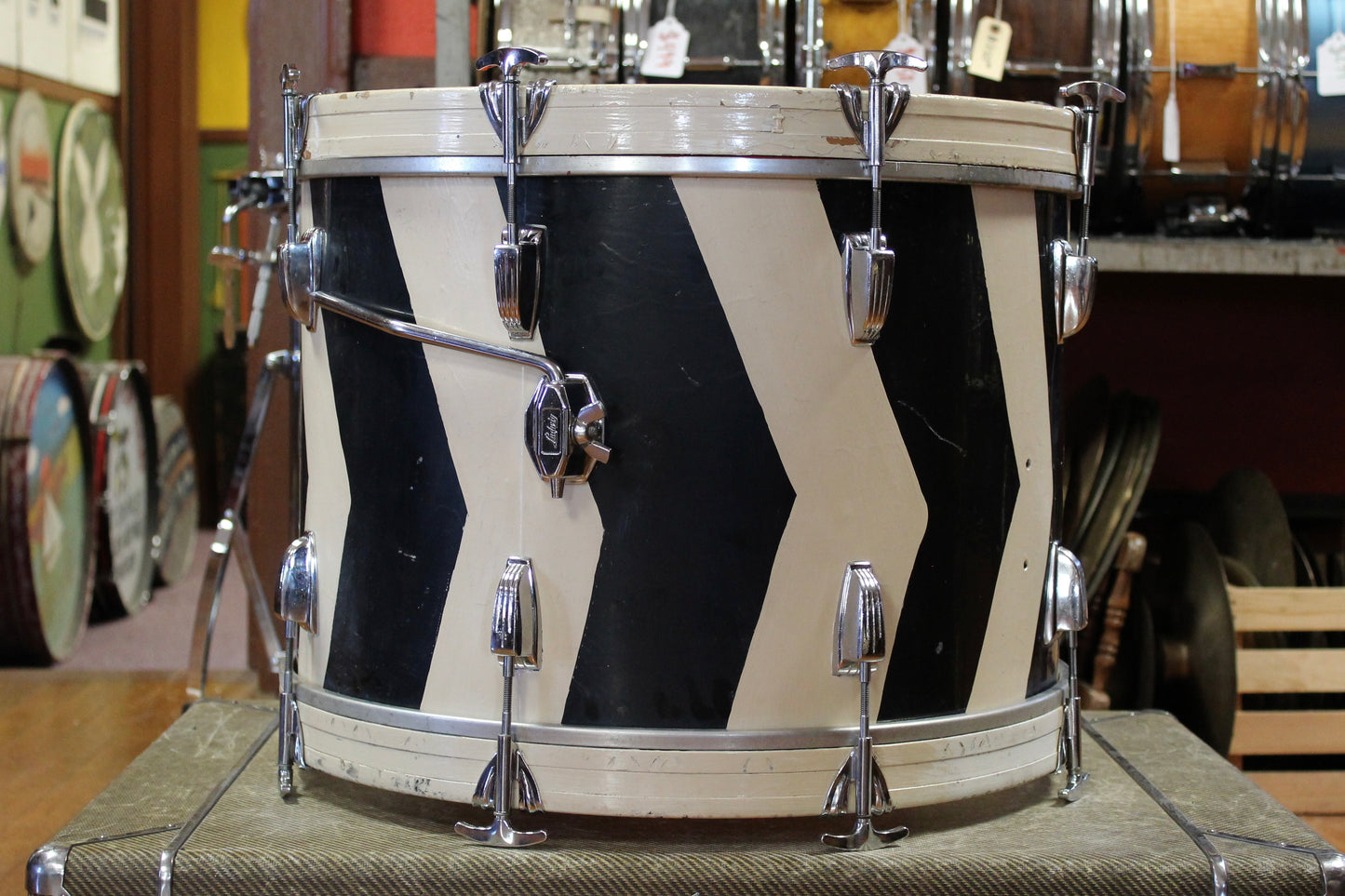 1960/70's Ludwig 3-ply Outfit in Zebra Thermogloss 14x20 9x13 16x16