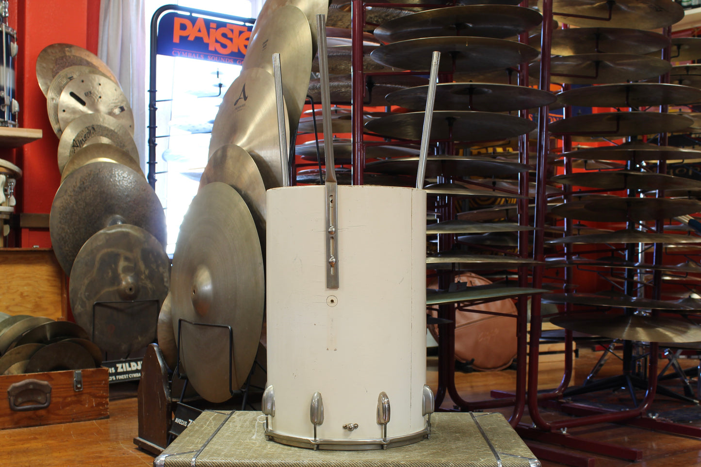 1960's Slingerland 21"x14" Cocktail Drum in White Lacquer