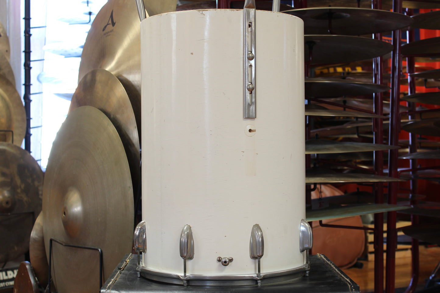 1960's Slingerland 21"x14" Cocktail Drum in White Lacquer