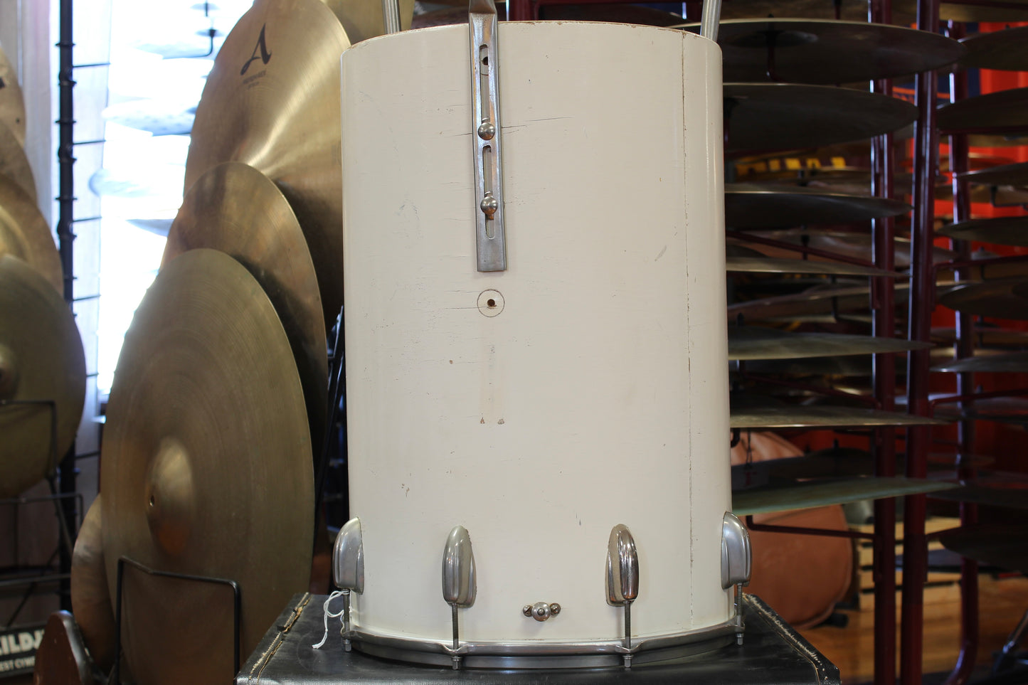 1960's Slingerland 21"x14" Cocktail Drum in White Lacquer