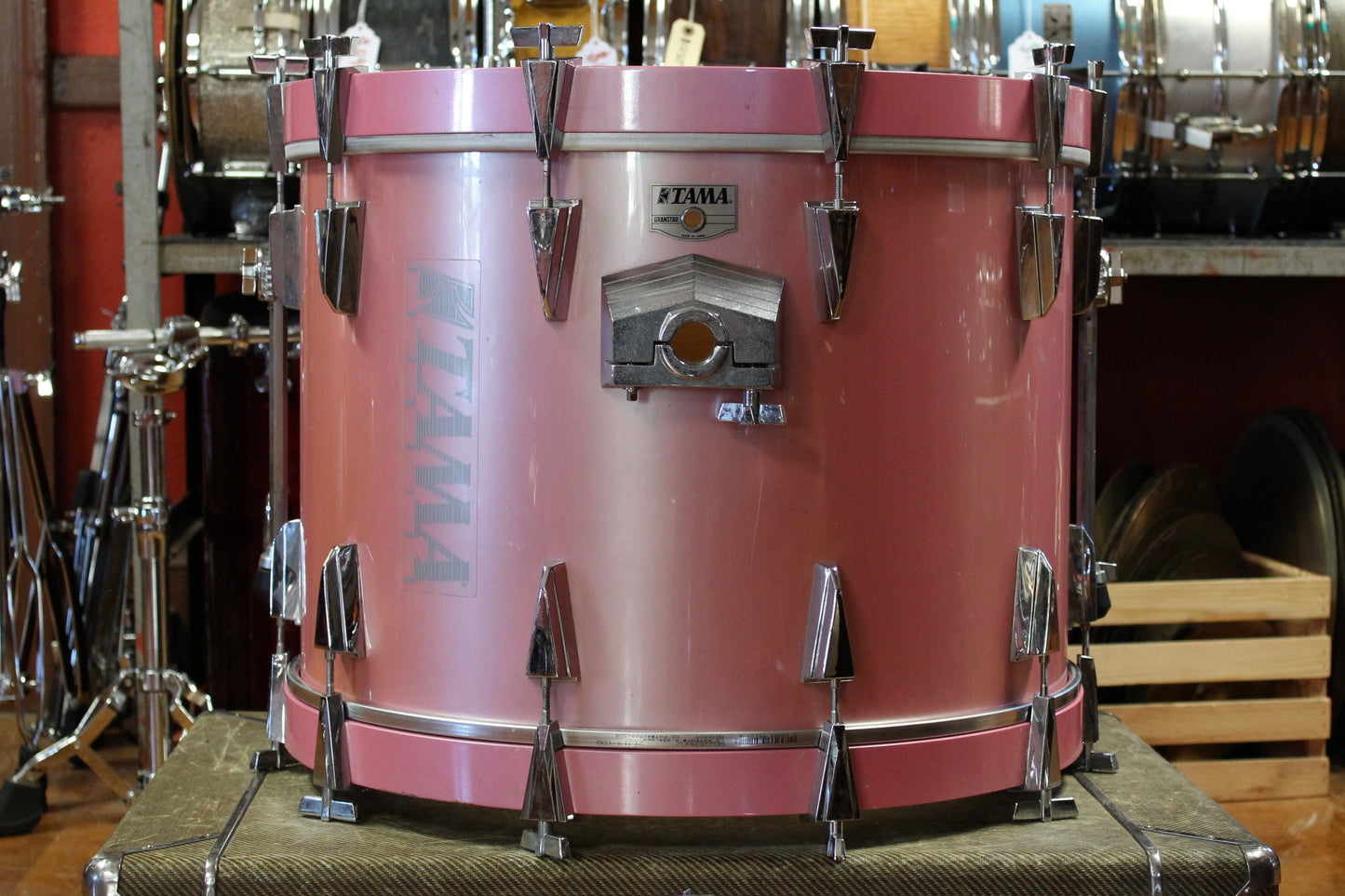 1980's Tama Granstar Outfit in Cherry Rose 16x22 11x12 12x13 16x16