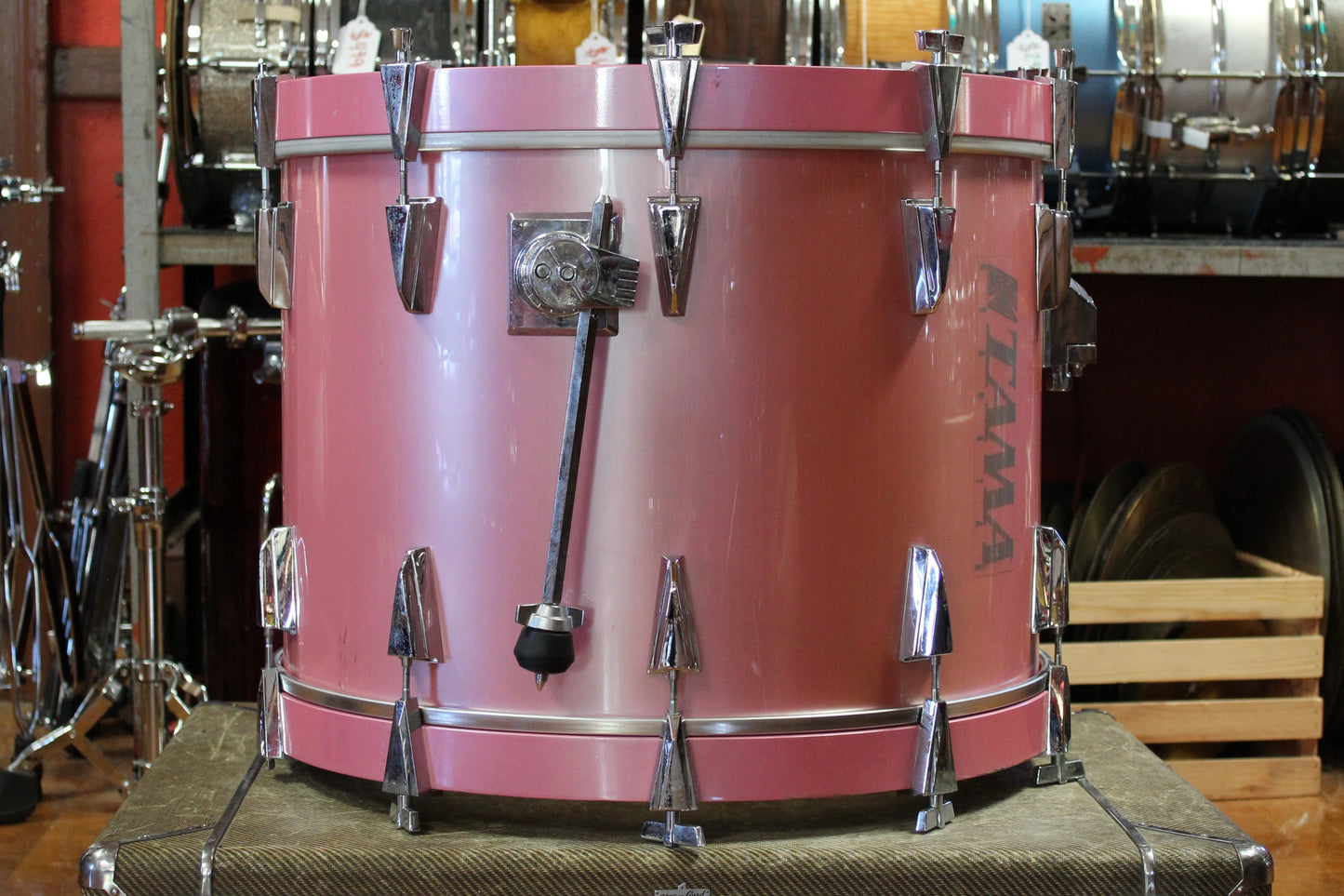 1980's Tama Granstar Outfit in Cherry Rose 16x22 11x12 12x13 16x16