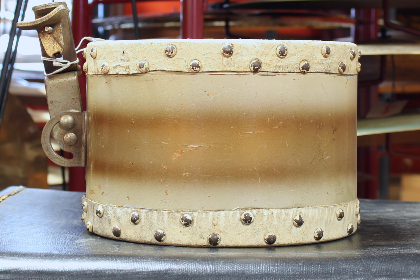 1930's Slingerland 12"x26" Bass Drum in Tri-tone Duco w/ 10"&12" Tacked Toms