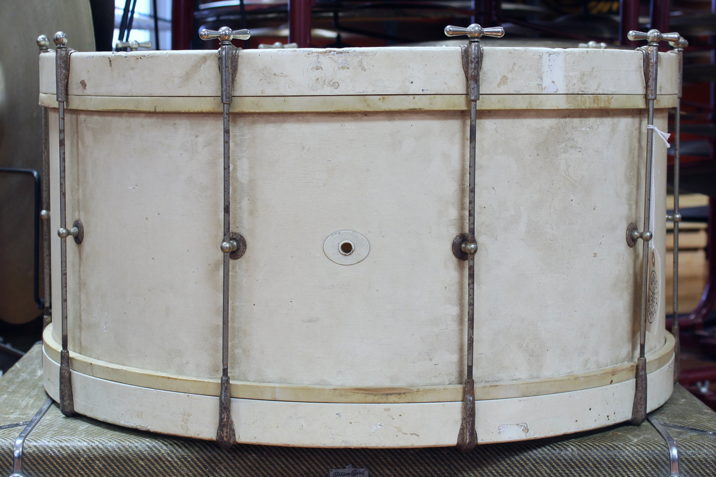 1930's Ludwig and Ludwig 12"x26" Bass Drum in White Lacquer