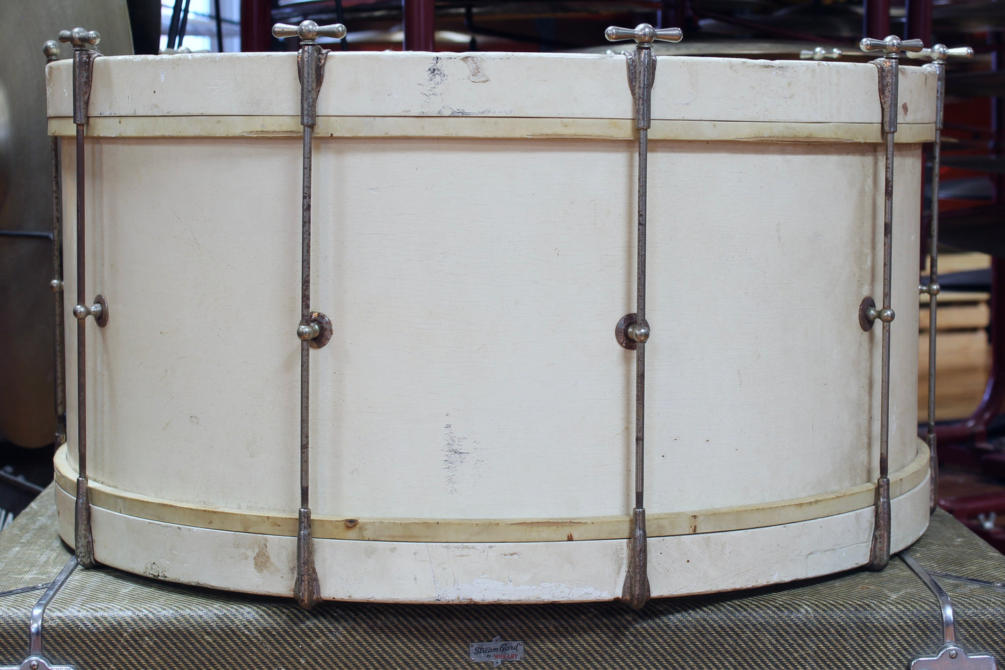 1930's Ludwig and Ludwig 12"x26" Bass Drum in White Lacquer
