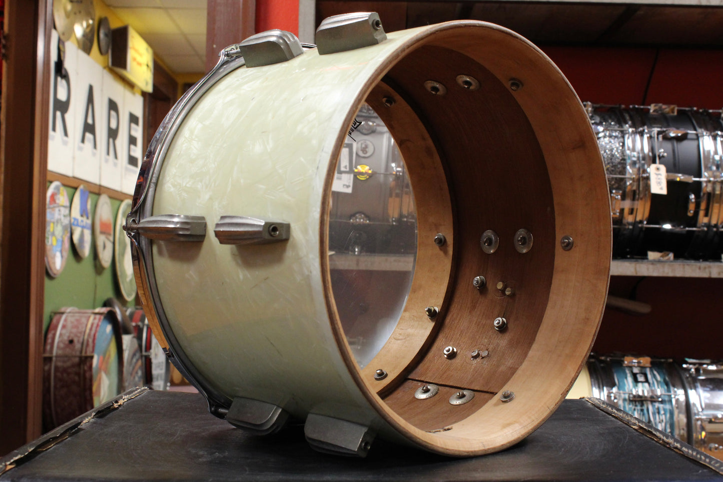 1940s Slingerland 9x13 Radio King Tom in White Marine Pearl