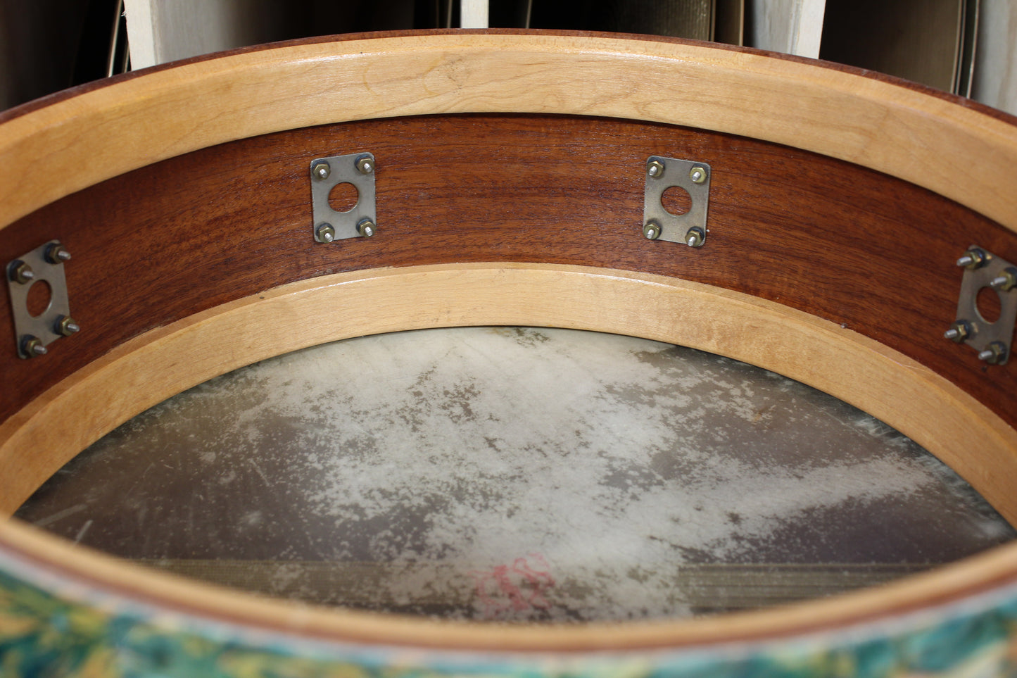 1930s Leedy 5x14 Professional Model Snare Drum in Rainbow Pearl