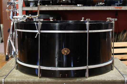 1930s Slingerland Bass Drum in Black Lacquer 9x22