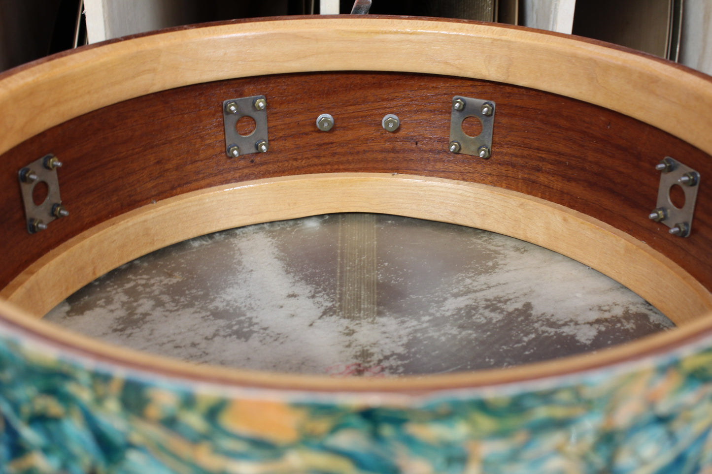 1930s Leedy 5x14 Professional Model Snare Drum in Rainbow Pearl