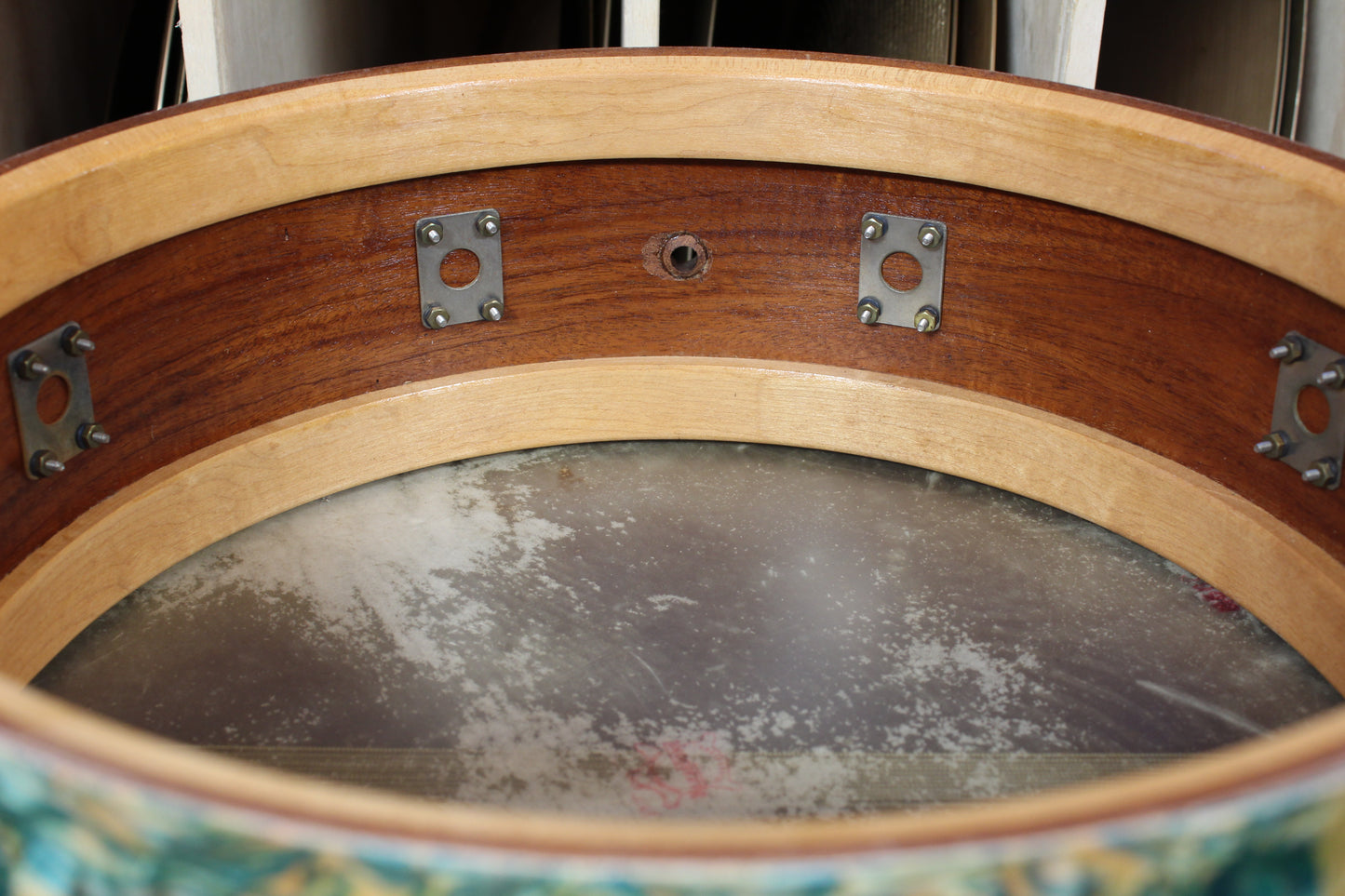 1930s Leedy 5x14 Professional Model Snare Drum in Rainbow Pearl