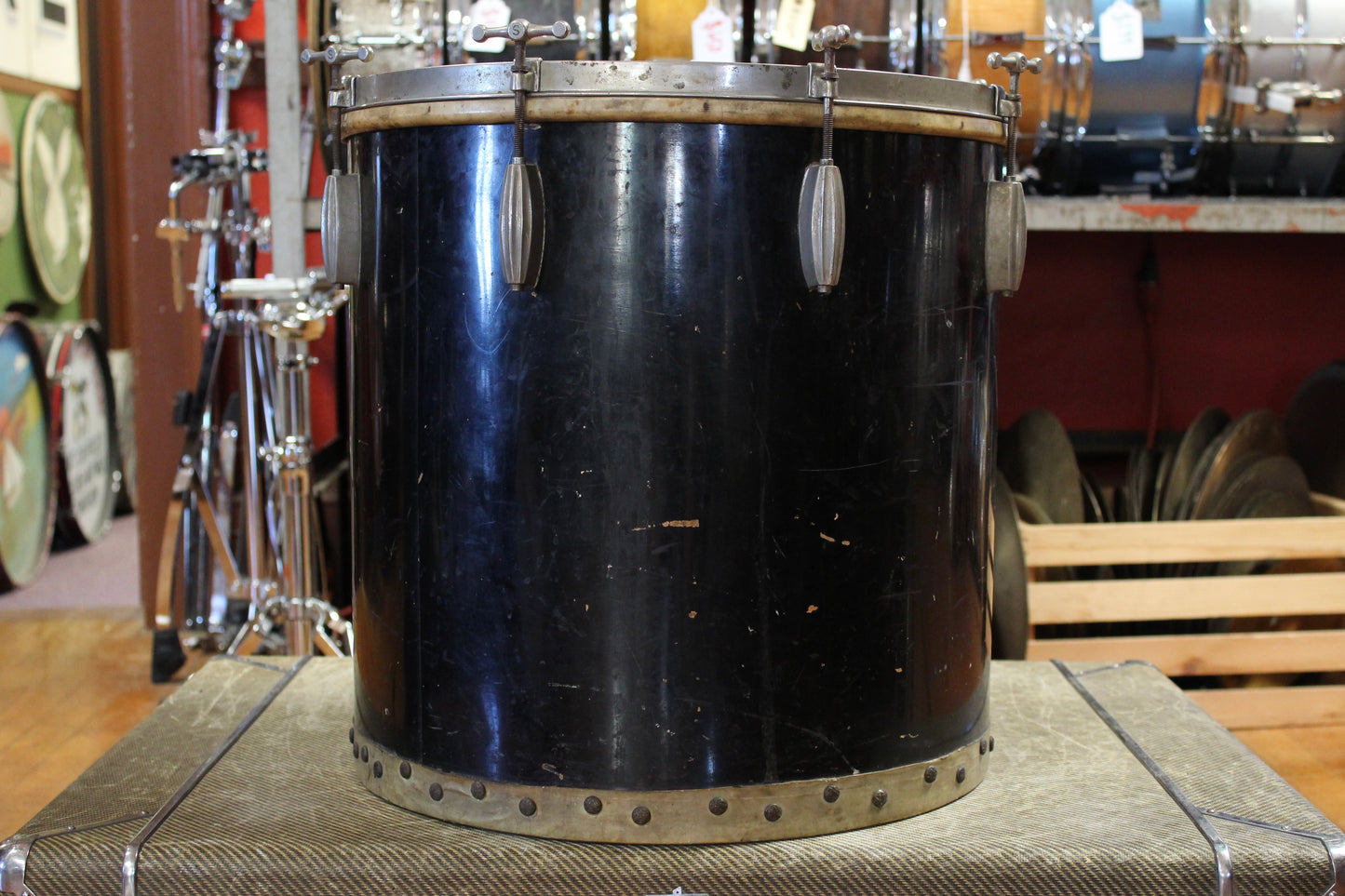 1930's Slingerland Radio King Outfit in Black Lacquer 9x22 8x12 16x16