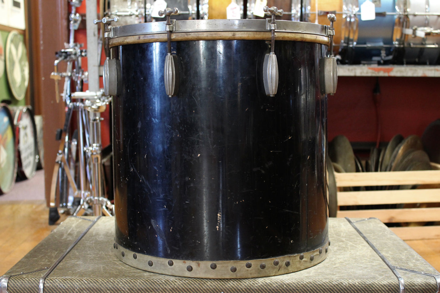 1930's Slingerland Radio King Outfit in Black Lacquer 9x22 8x12 16x16