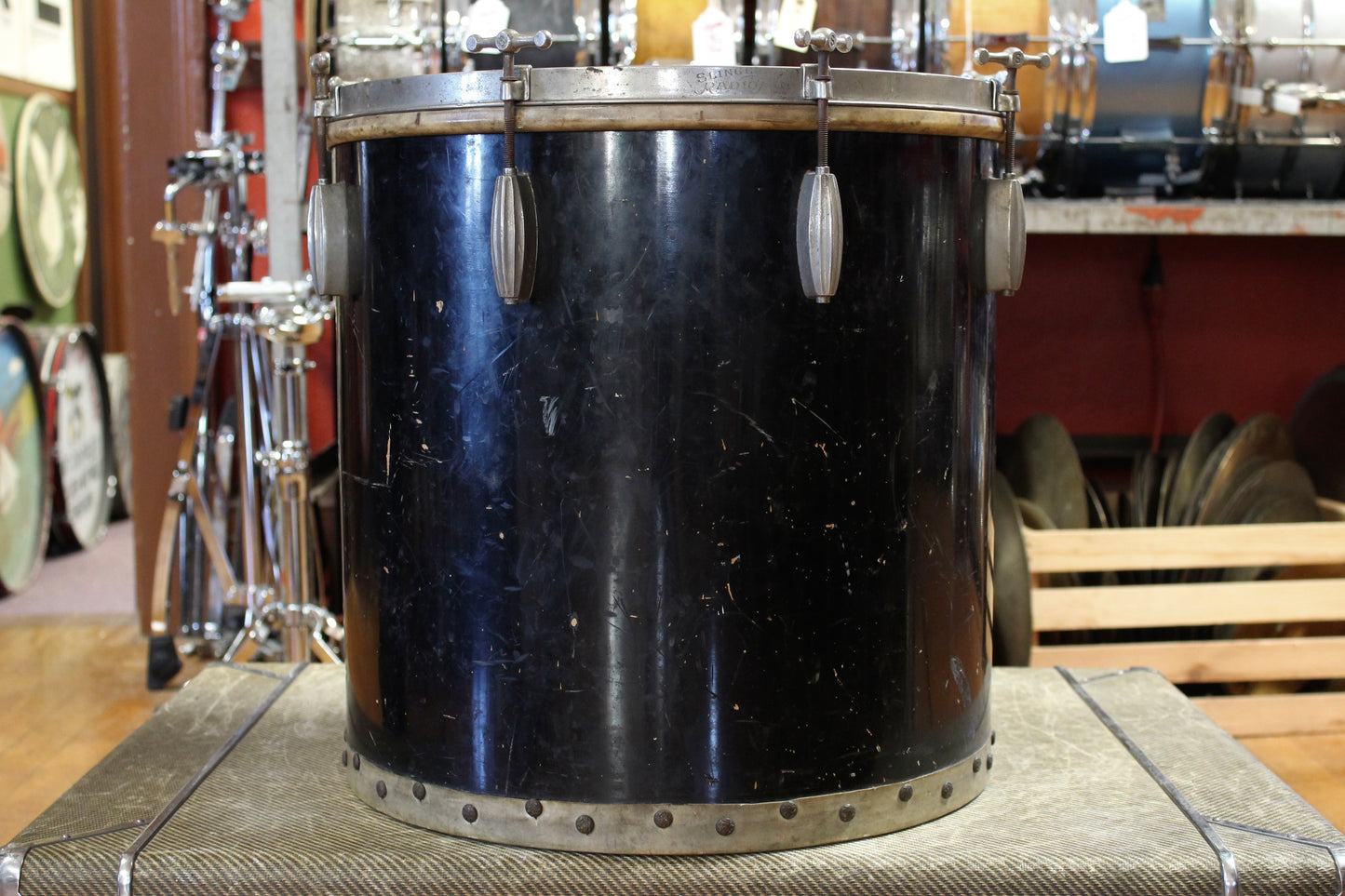 1930's Slingerland Radio King Outfit in Black Lacquer 9x22 8x12 16x16