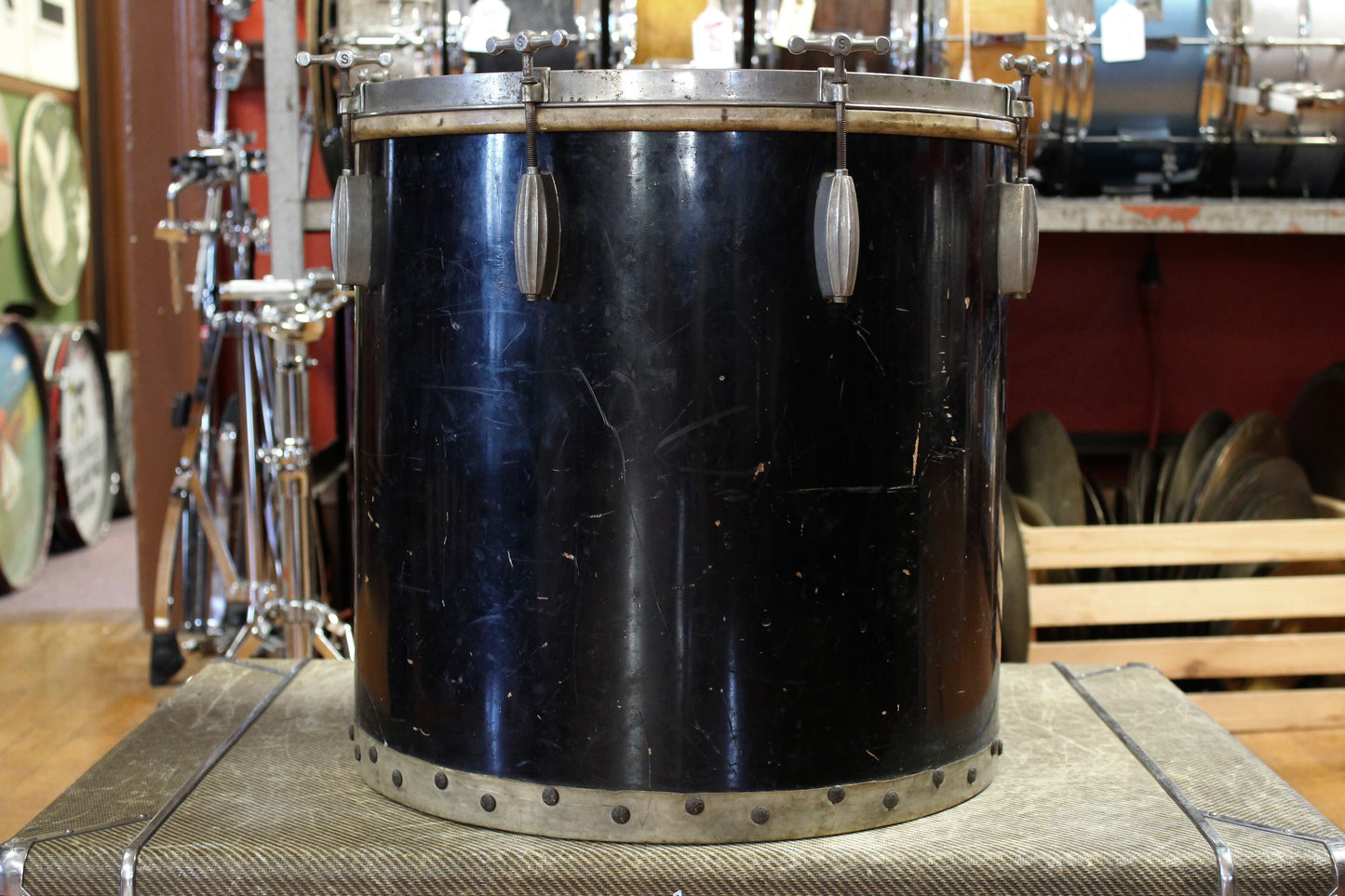 1930's Slingerland Radio King Outfit in Black Lacquer 9x22 8x12 16x16