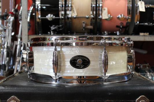2006 Buddy Rich Drum Company 5x14 Snare Drum in White Marine Pearl