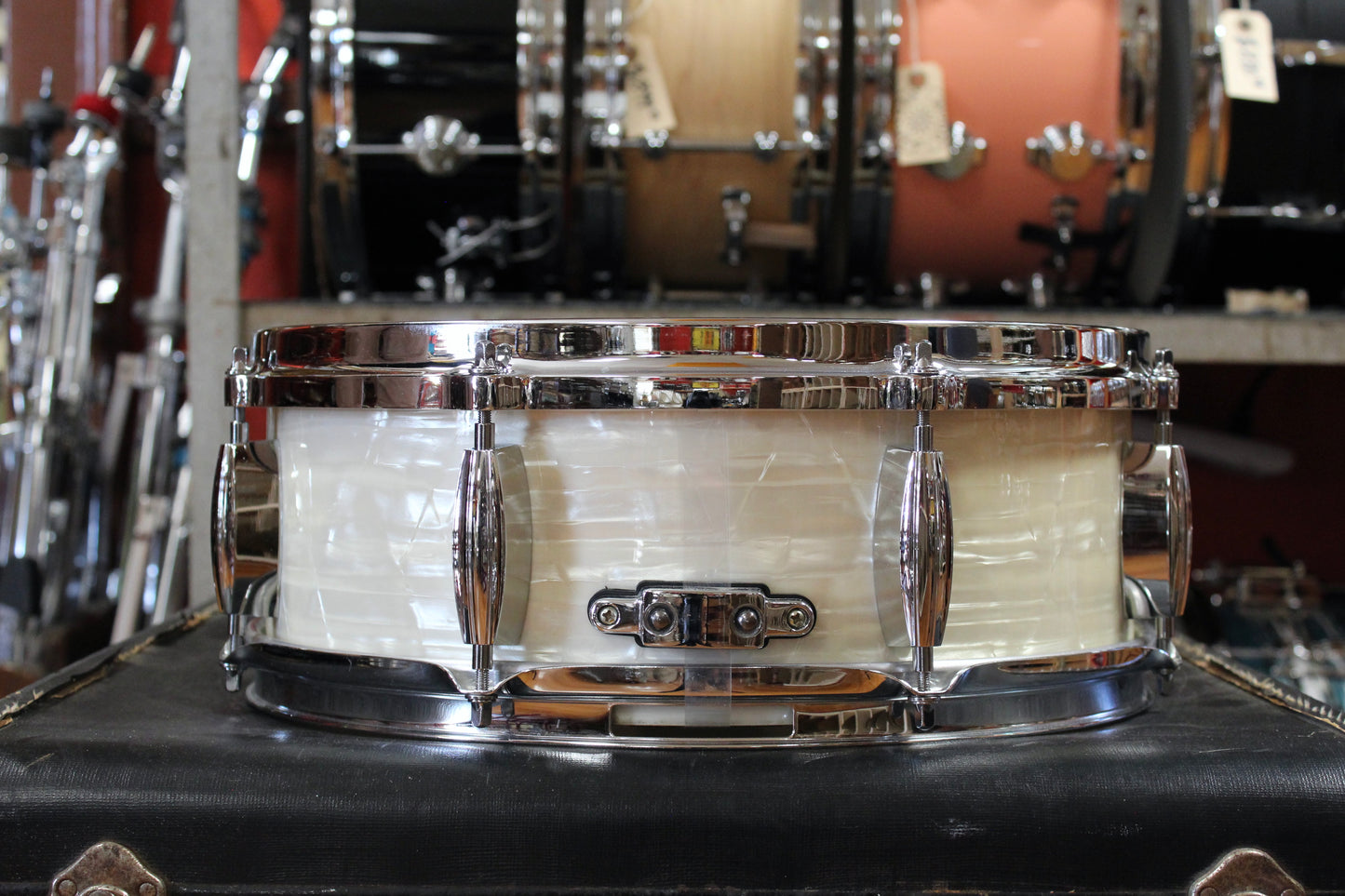 2006 Buddy Rich Drum Company 5x14 Snare Drum in White Marine Pearl