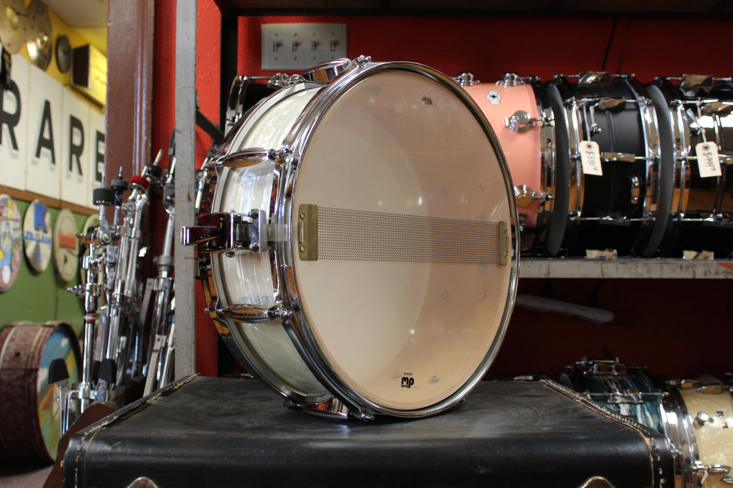 2006 Buddy Rich Drum Company 5x14 Snare Drum in White Marine Pearl