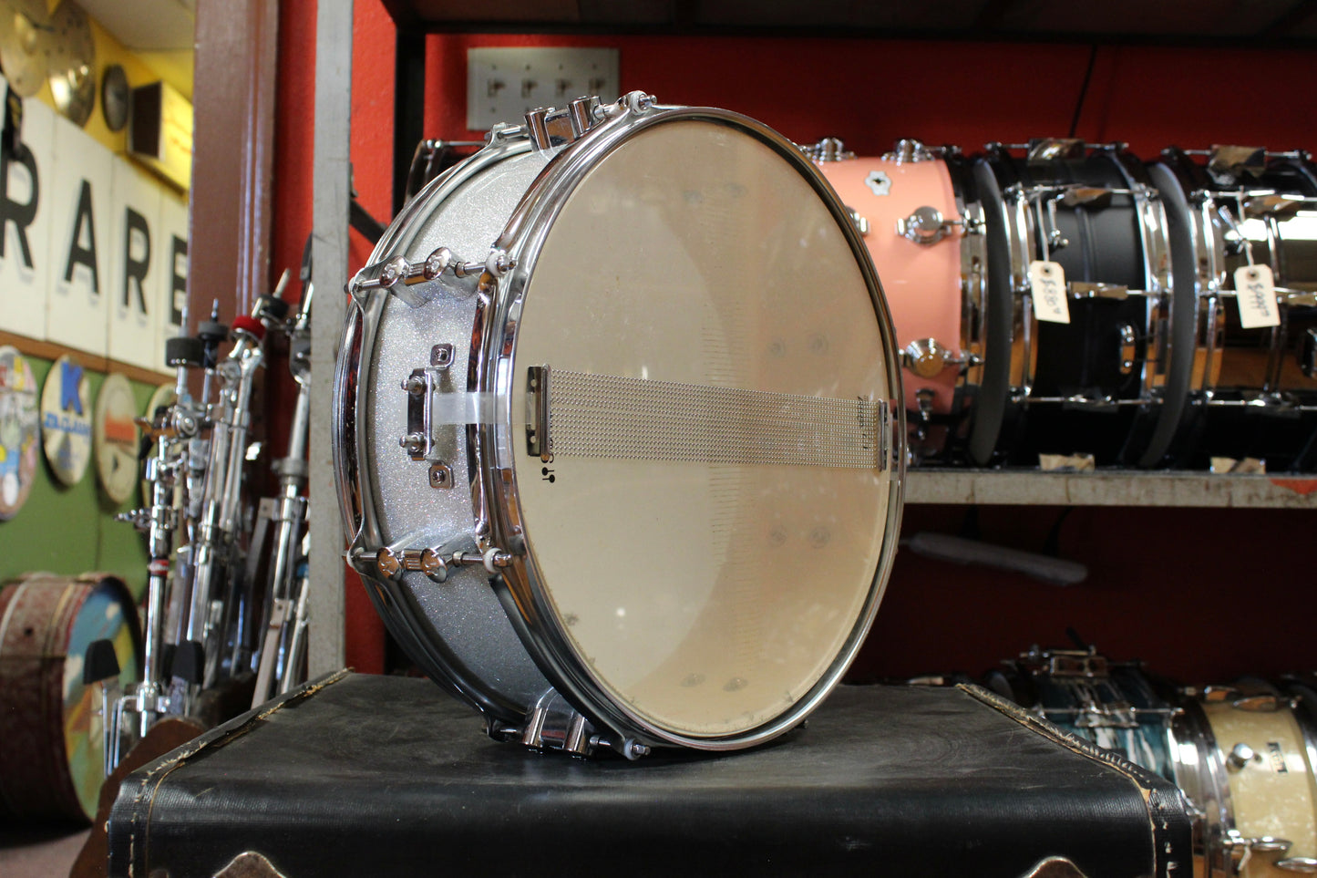 Early 2000s Sonor 5x14 Bop Snare Drum in Silver Sparkle
