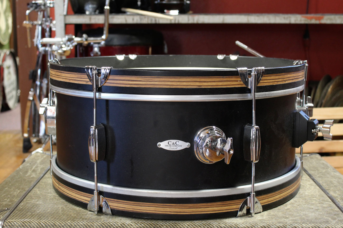 C&C Drum Company Super Flyer Outfit in Black Lacquer 8x20 8x12 14x14