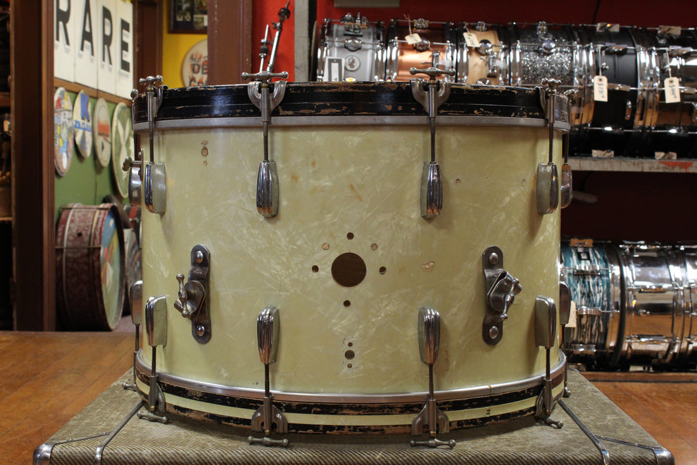 1940s Slingerland 14x24 Radio King Bass Drum in White Marine Pearl ...