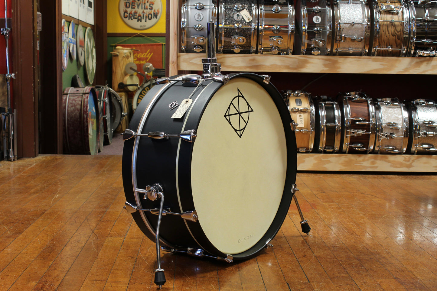 Dixon Little Roomer 7x20 Bass Drum - Black Coal Satin