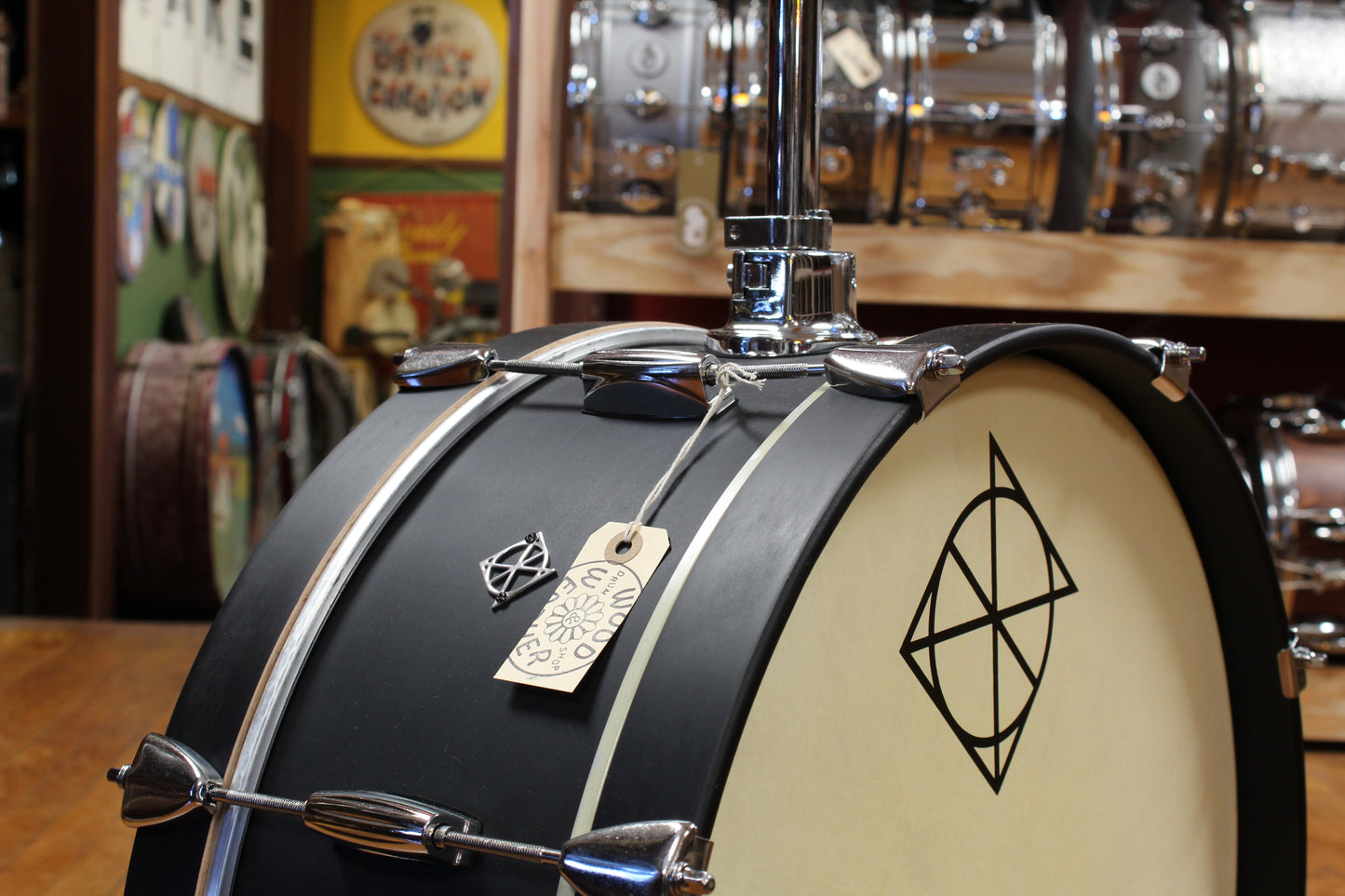 Dixon Little Roomer 7x20 Bass Drum - Black Coal Satin