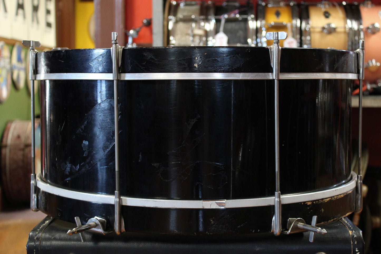 1930's Slingerland Radio King Outfit in Black Lacquer 9x22 8x12 16x16