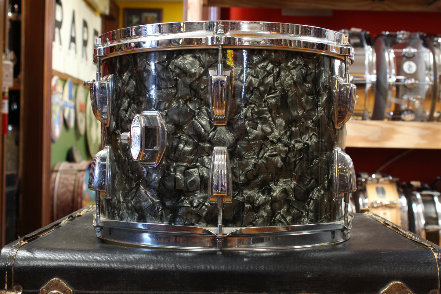 1960s Ludwig Super Classic Outfit in Black Diamond Pearl 14x22 9x13 16x16