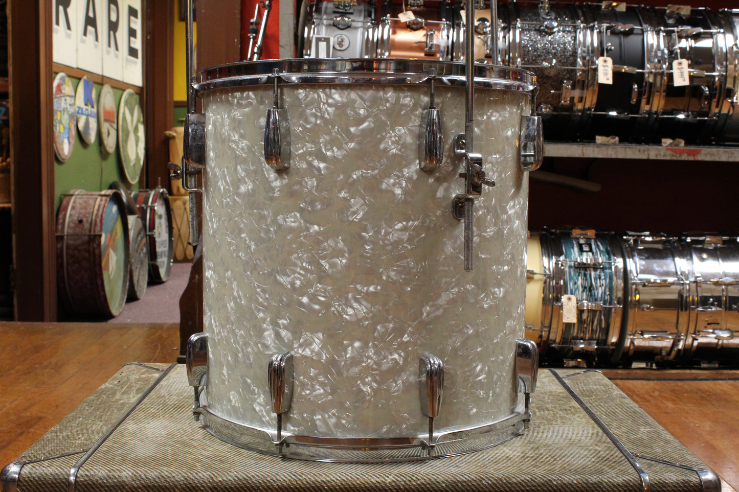 1940s Slingerland 16x16 Radio King Floor Tom in White Marine Pearl