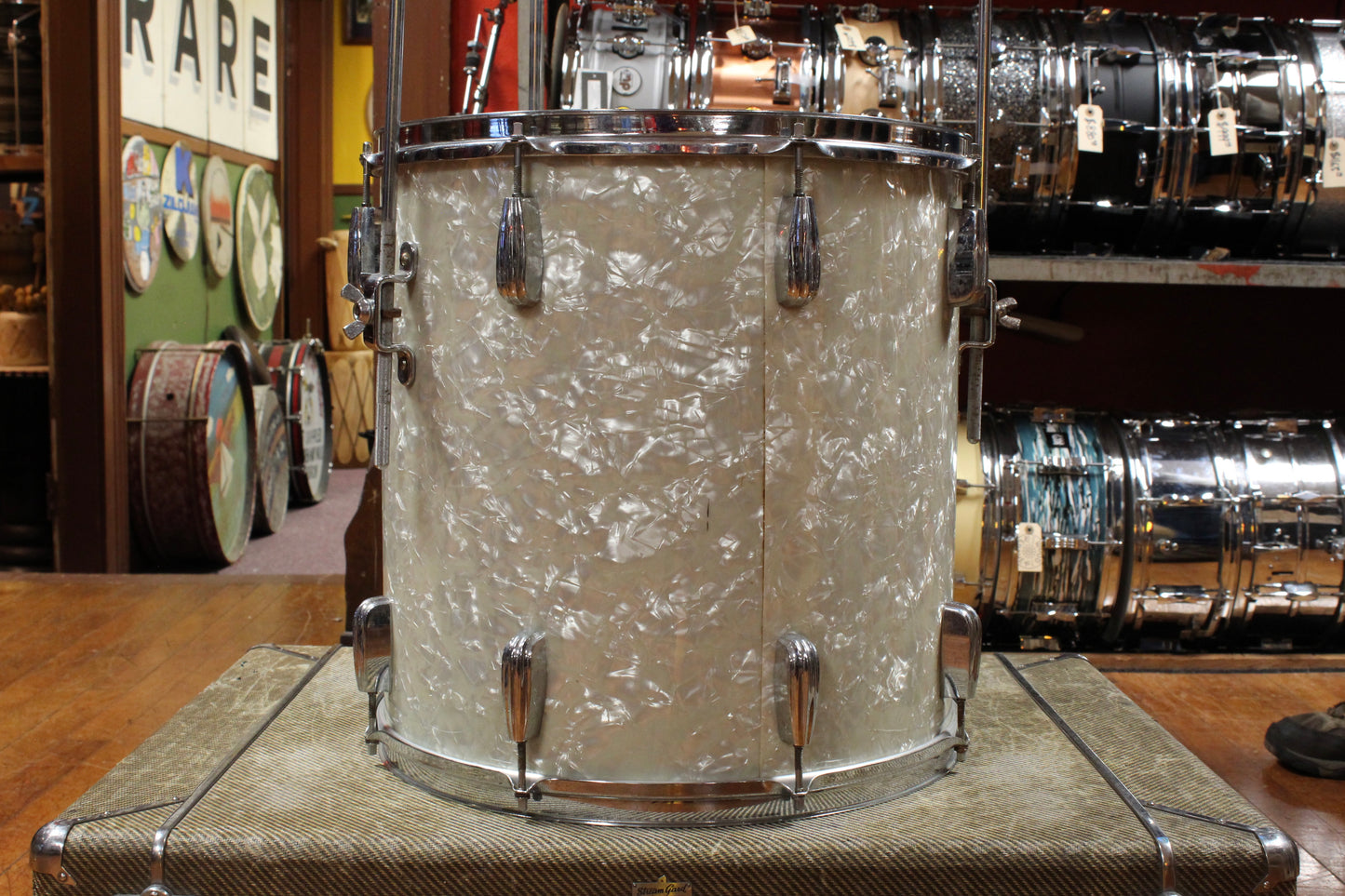 1940s Slingerland 16x16 Radio King Floor Tom in White Marine Pearl