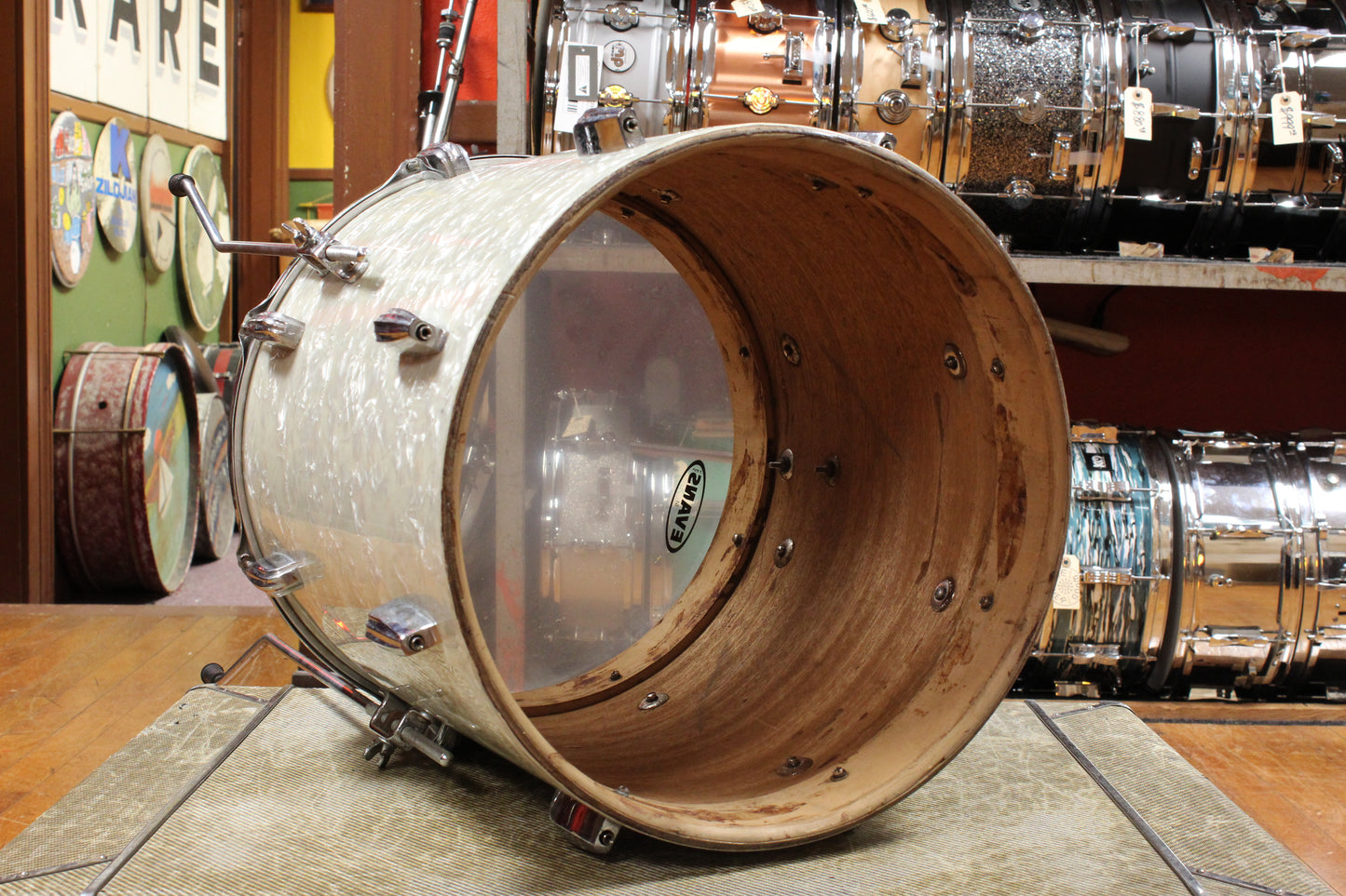 1940s Slingerland 16x16 Radio King Floor Tom in White Marine Pearl