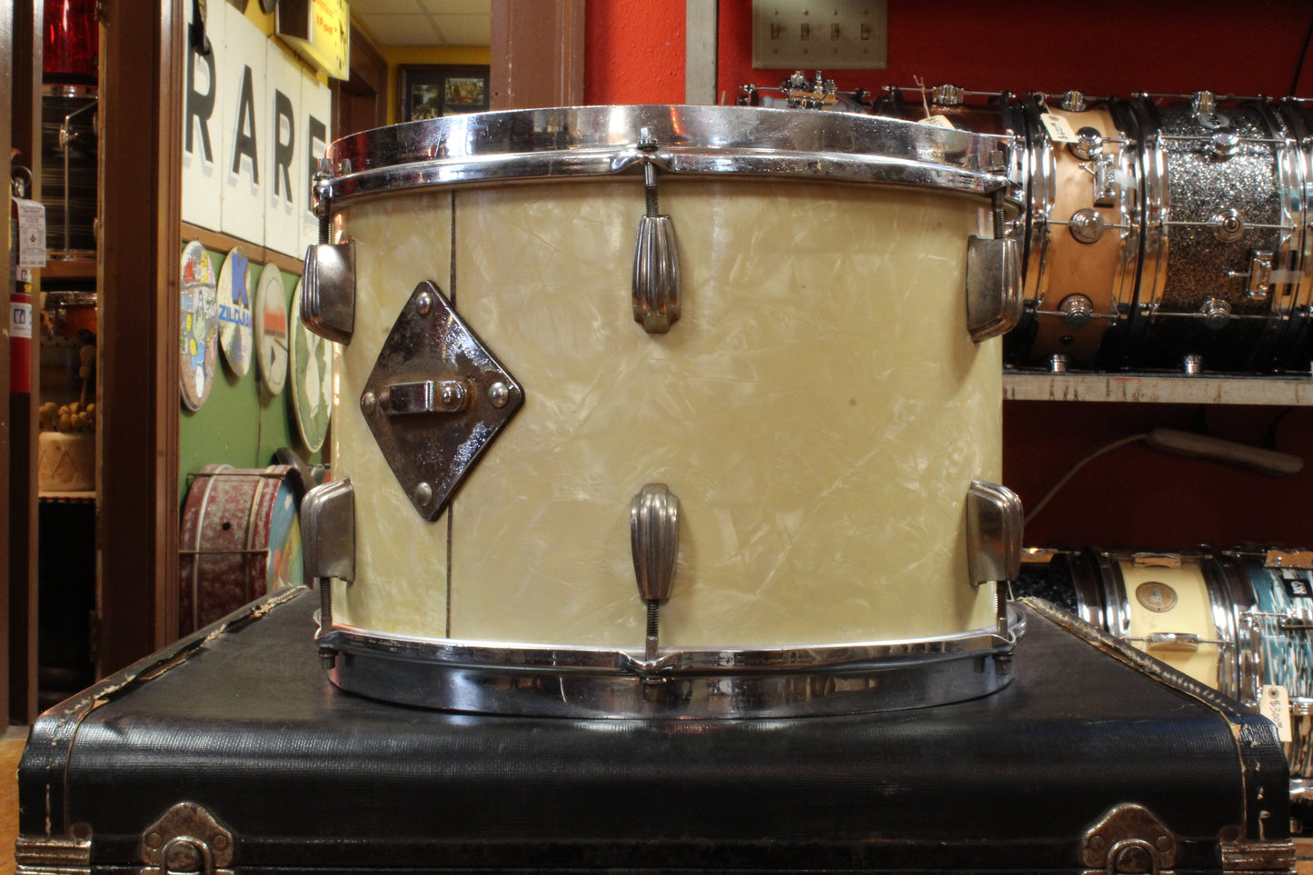 1940s Slingerland 9x13 Radio King Tom in White Marine Pearl
