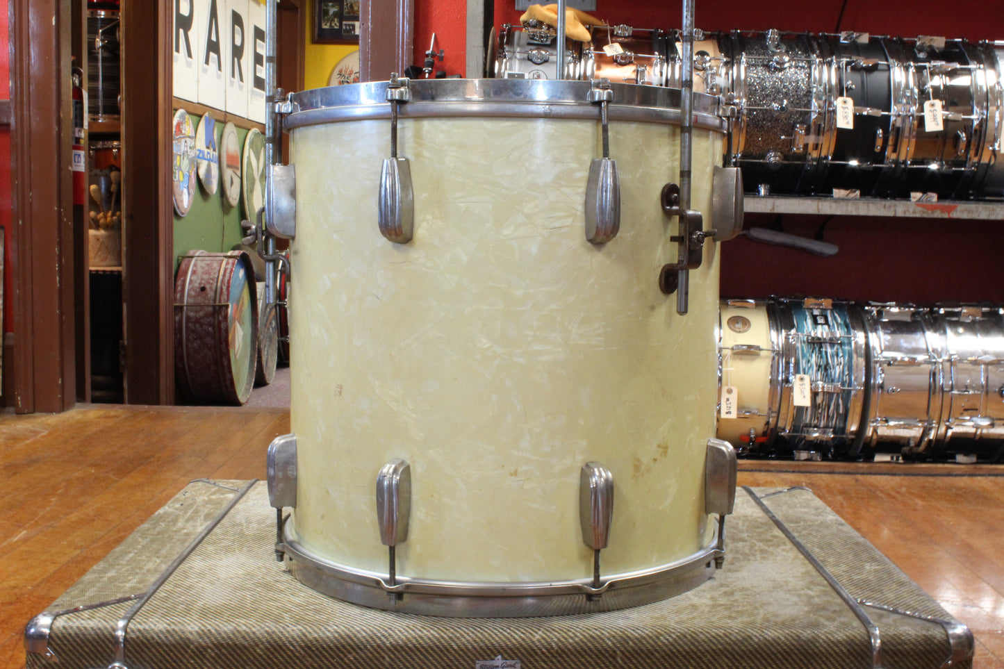 1940s Slingerland 16x16 Radio King Floor Tom in White Marine Pearl