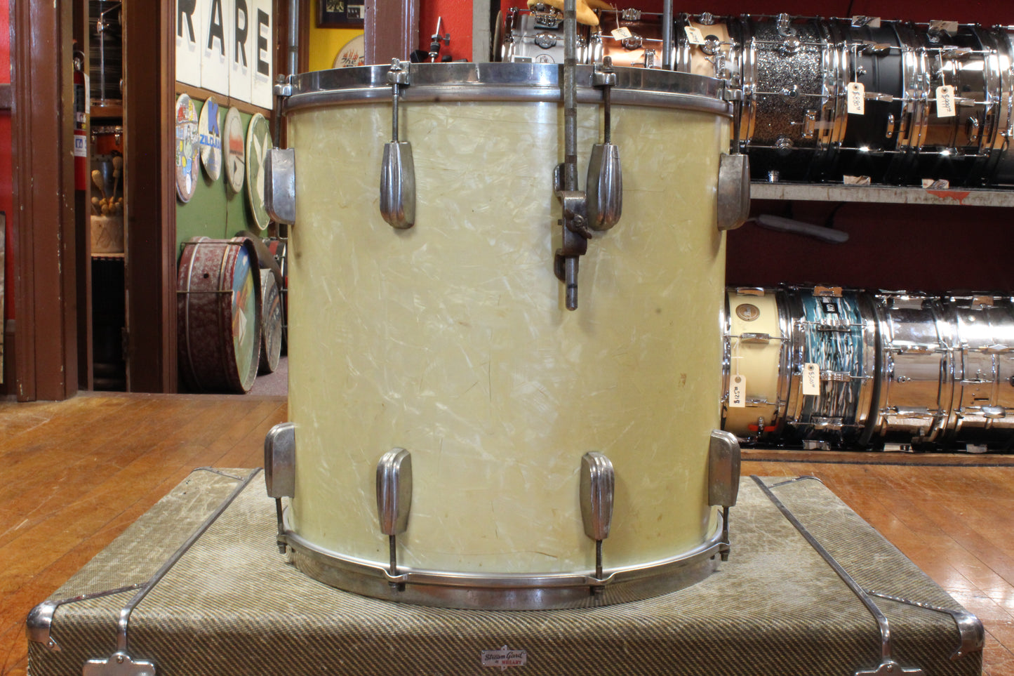 1940s Slingerland 16x16 Radio King Floor Tom in White Marine Pearl