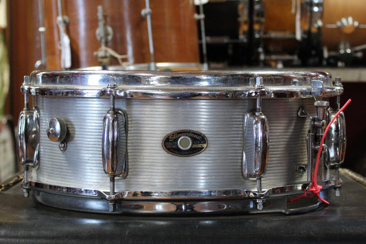 1960's Slingerland 5x14 Student Model Snare Drum in Ribbed Aluminum