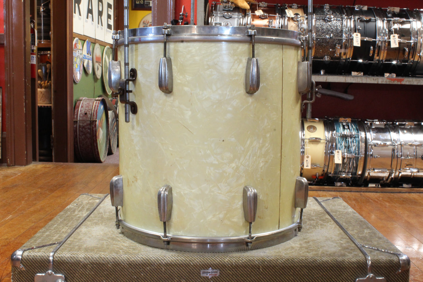 1940s Slingerland 16x16 Radio King Floor Tom in White Marine Pearl