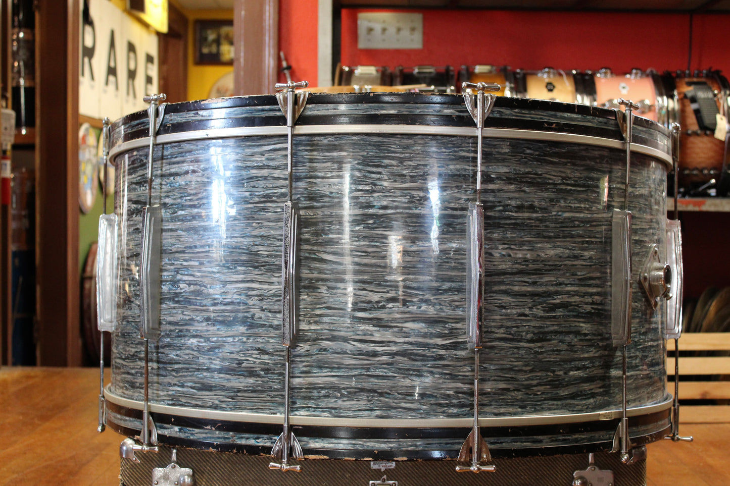 1960's Ludwig 16x36 Bass Drum in Blue Oyster Pearl