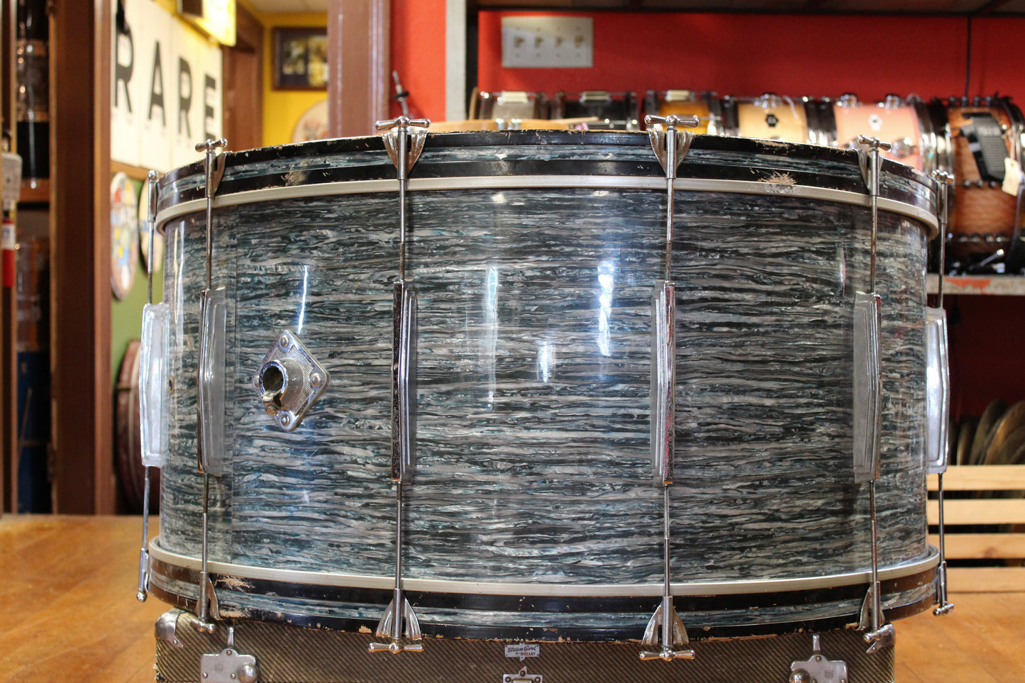 1960's Ludwig 16x36 Bass Drum in Blue Oyster Pearl