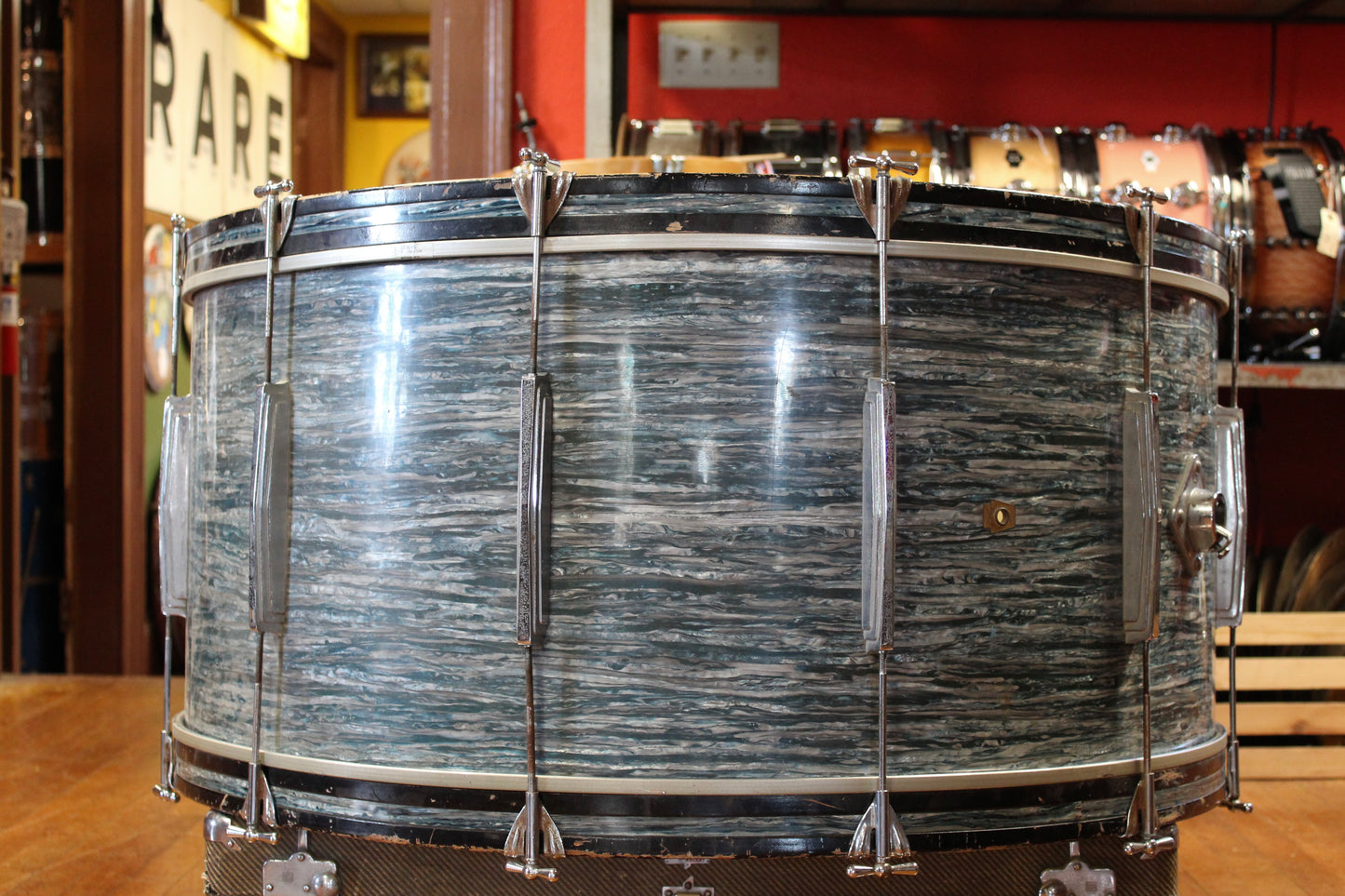 1960's Ludwig 16x36 Bass Drum in Blue Oyster Pearl