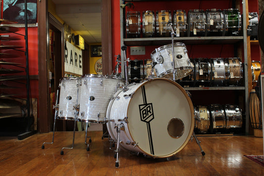 2006 Buddy Rich Drum Company Outfit in White Marine Pearl 14x24 9x13 16x16 16x16