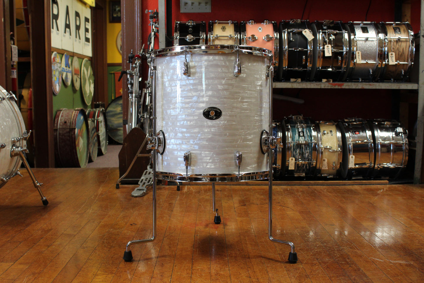 2006 Buddy Rich Drum Company Outfit in White Marine Pearl 14x24 9x13 16x16 16x16