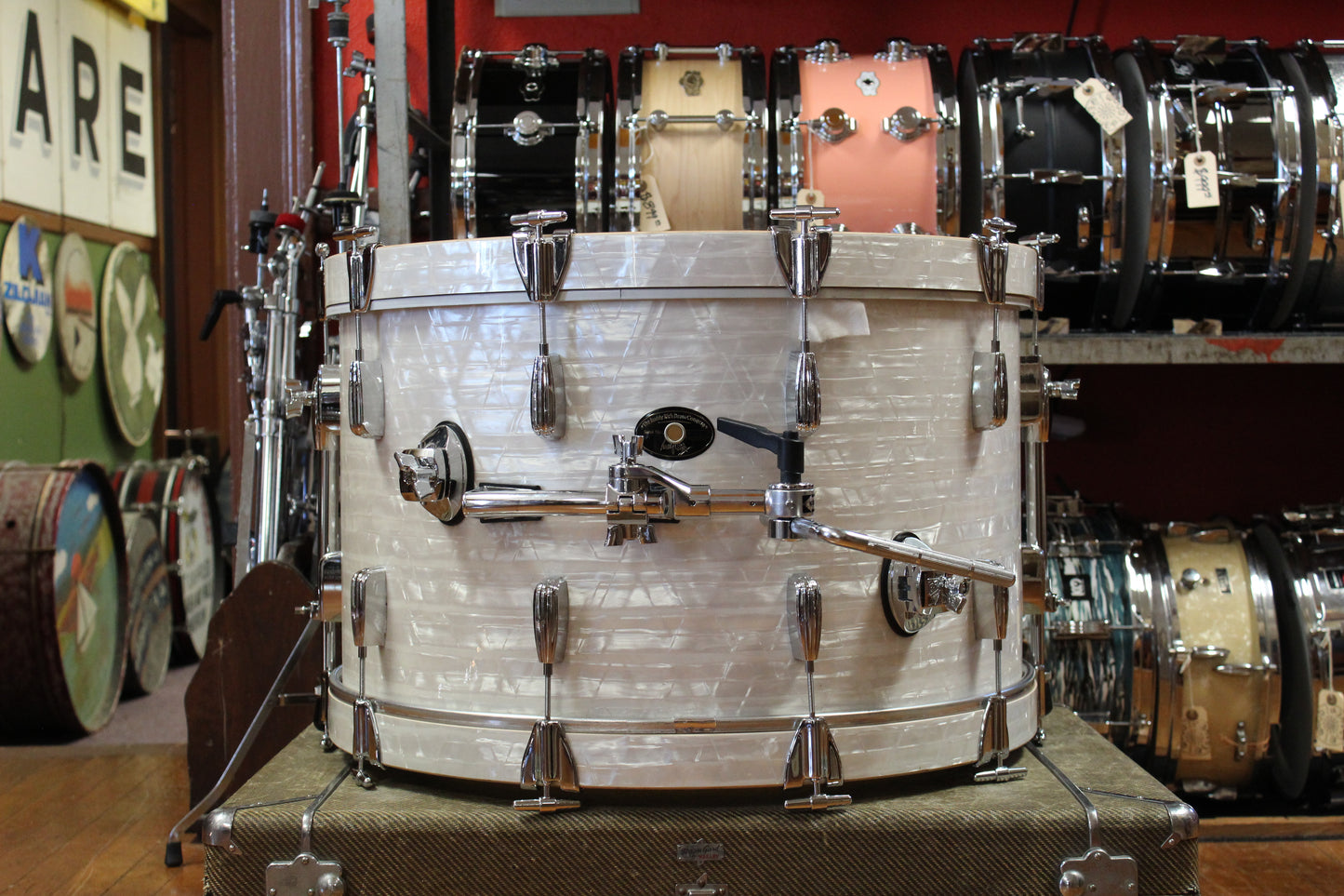 2006 Buddy Rich Drum Company Outfit in White Marine Pearl 14x24 9x13 16x16 16x16