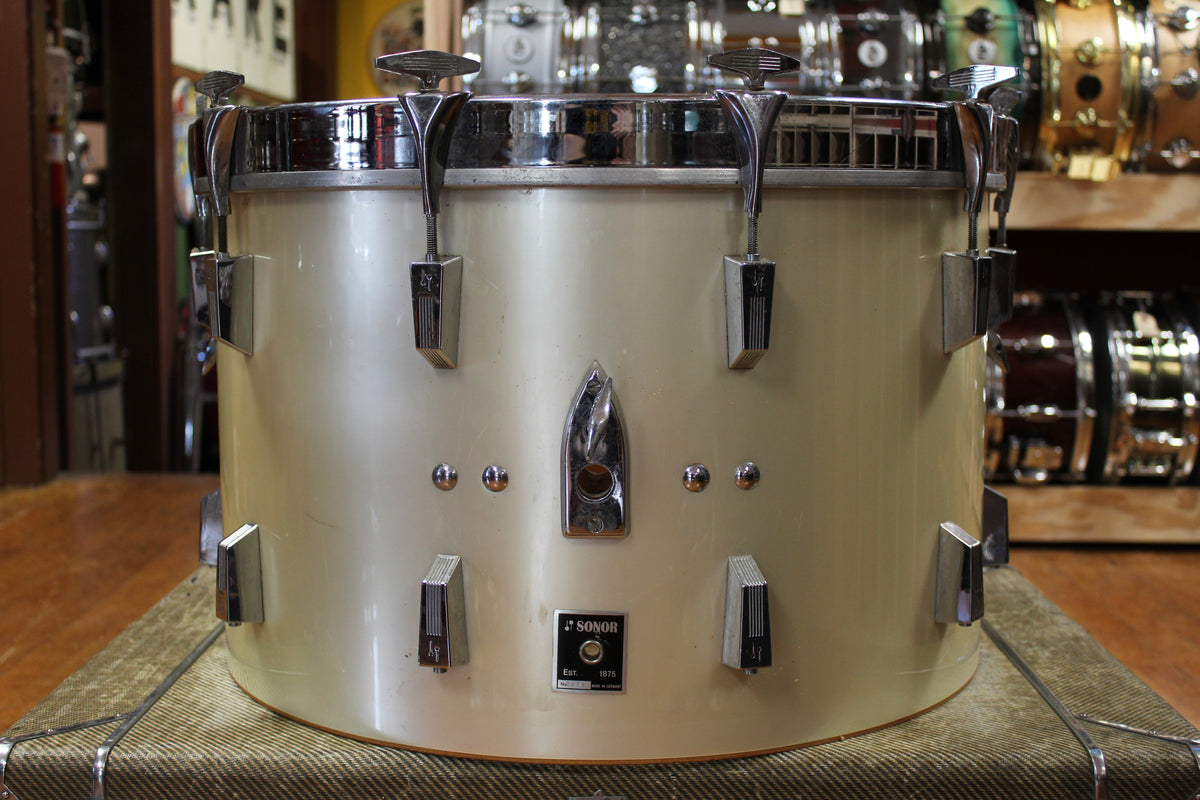 1970s Sonor Phonic Outfit in Metallic Silver 16x22 9x13 10x14 16x16
