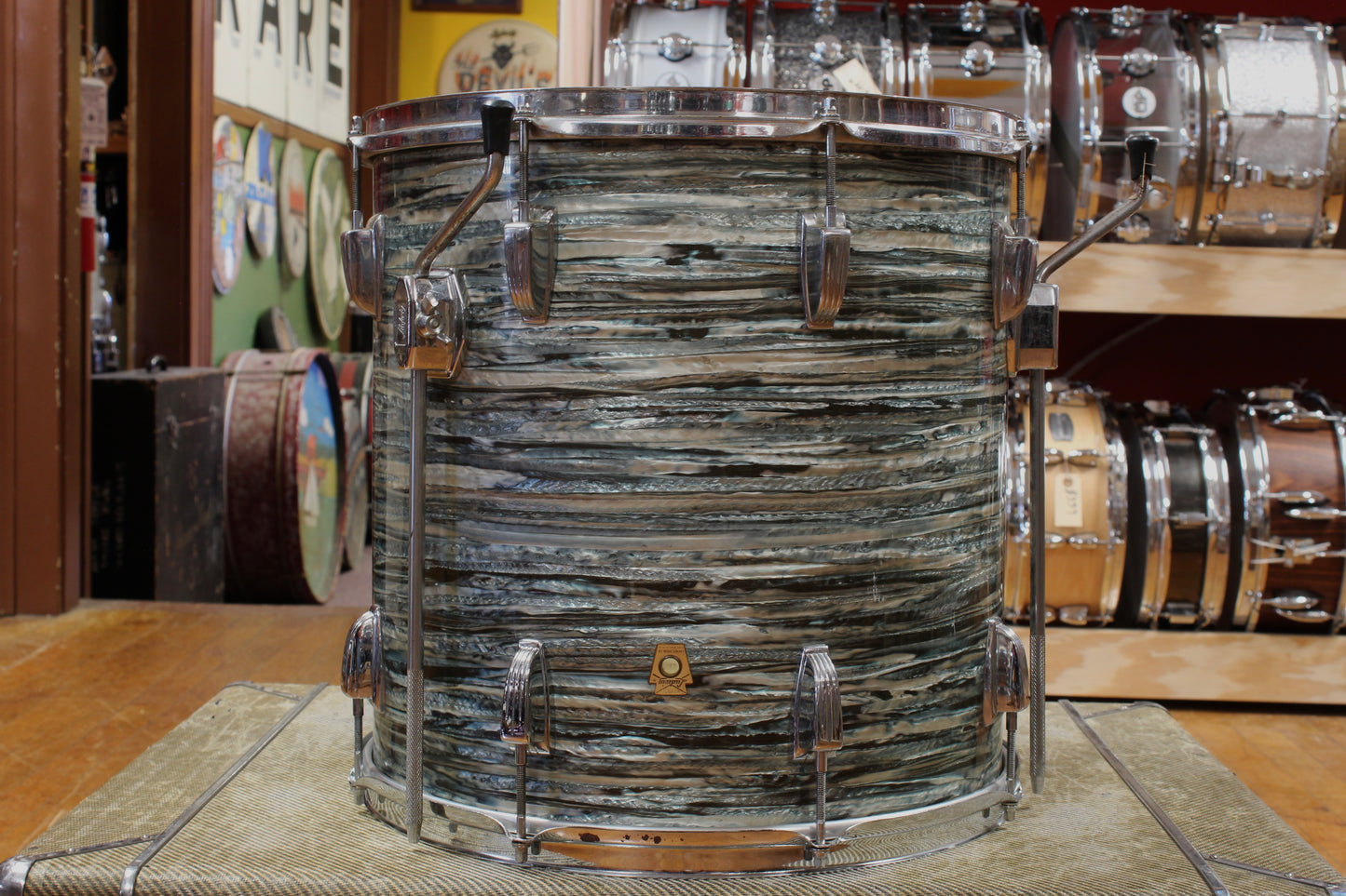1960s Ludwig Super Classic Outfit in Blue Oyster Pearl 14x22 9x13 16x16