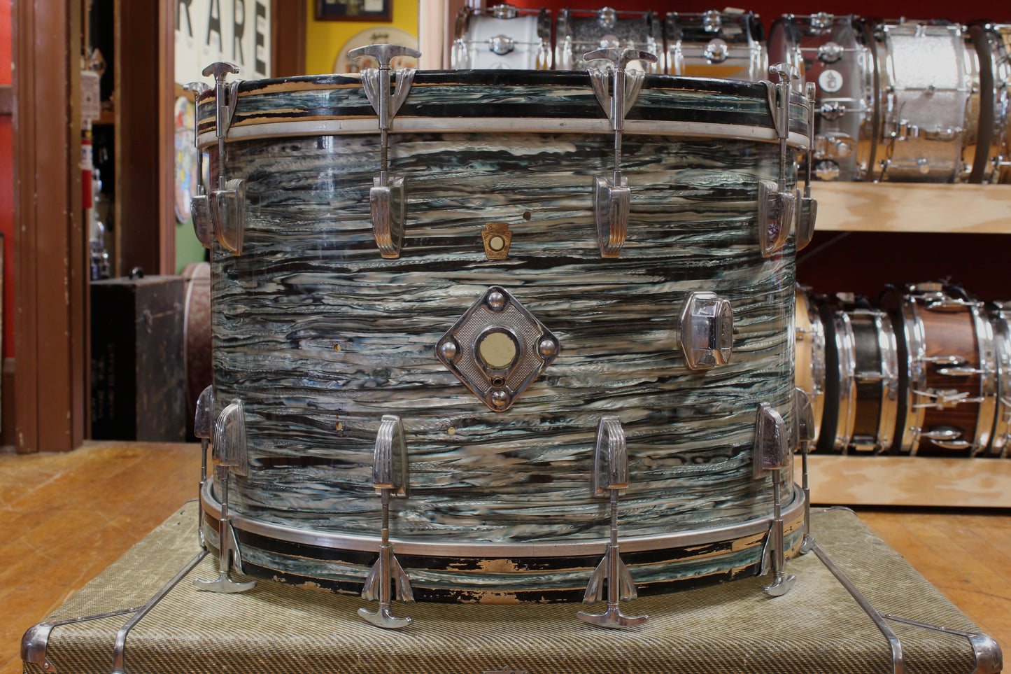 1960s Ludwig Super Classic Outfit in Blue Oyster Pearl 14x22 9x13 16x16