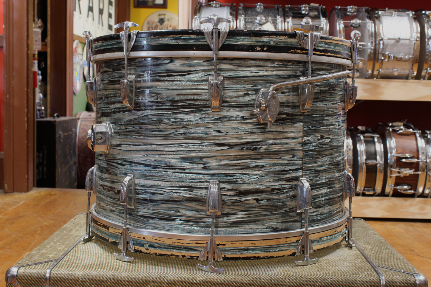 1960s Ludwig Super Classic Outfit in Blue Oyster Pearl 14x22 9x13 16x16