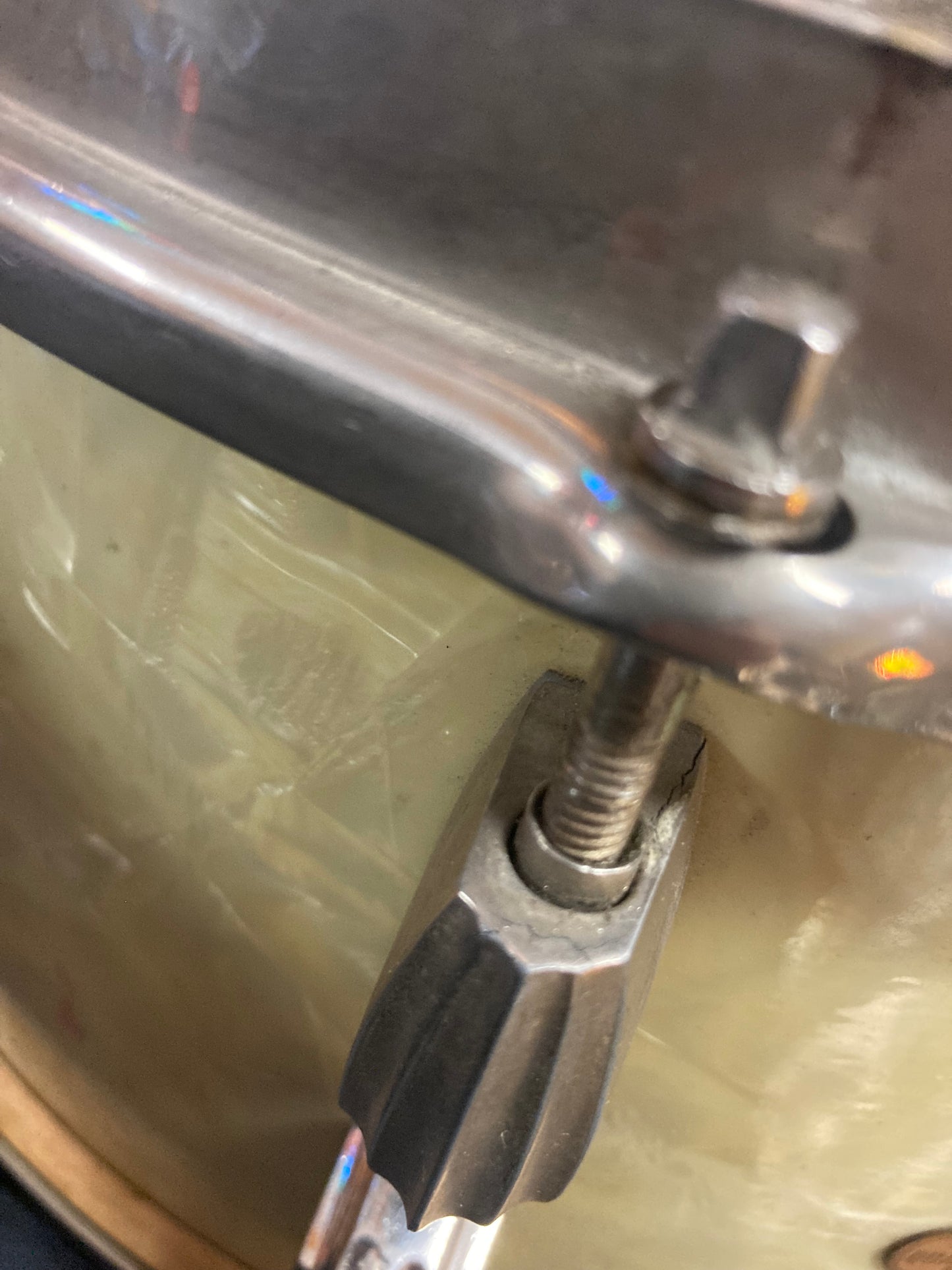 1940s Slingerland 7x14 Radio King Snare Drum in White Marine Pearl